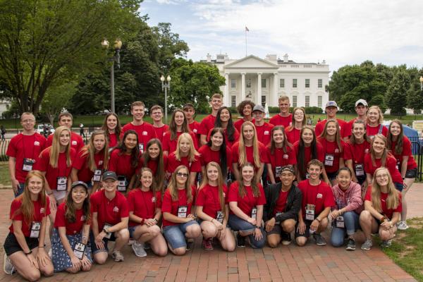 2019 Electric Cooperative Youth Tour Kansas Group in front of the U.S. Capital Building